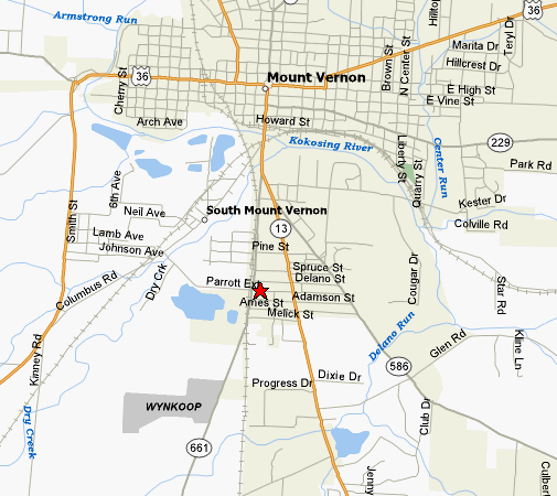 Blubaugh Body and Frame Map Location